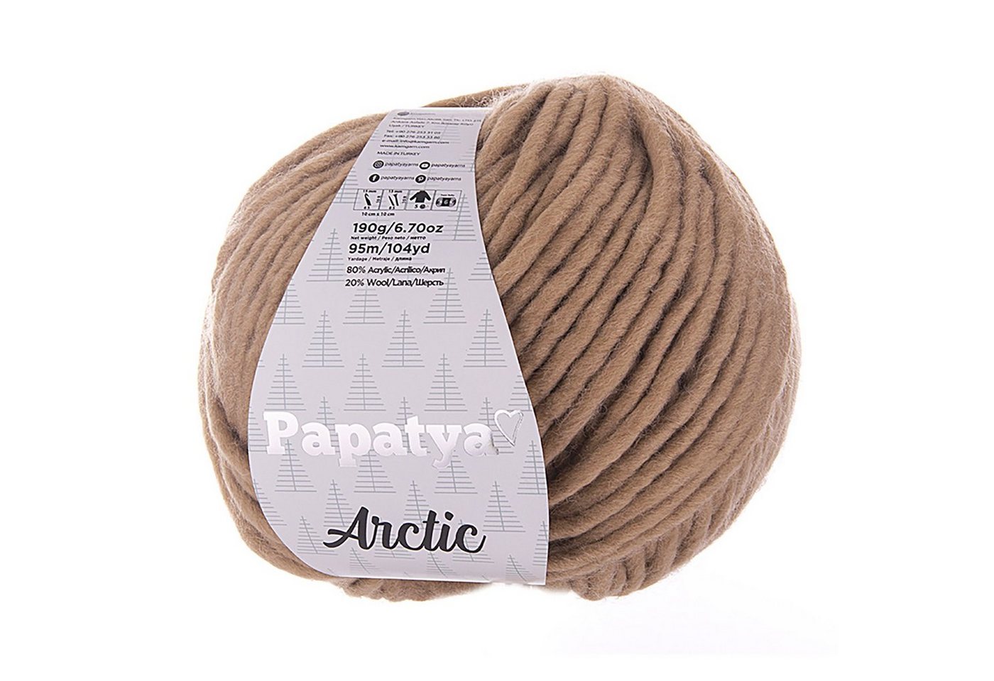 maDDma 190g Papatya Arctic Winter-Garn Häkelwolle, 95 m, 101 beige von maDDma