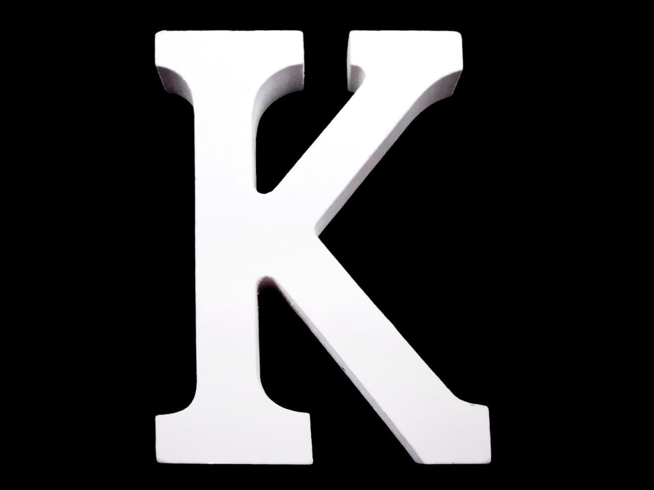 maDDma Deko-Buchstaben 3D Holzbuchstabe 8 cm, weiß, Einzelbuchstabe "K" von maDDma