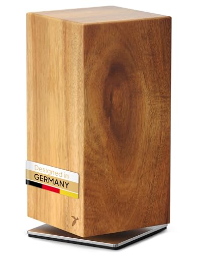 Messerblock Drehbar 360 Grad Magnetisch Ohne Messer Akazienholz – Magnet-Messerhalter Universal Unbestückt Holz – Edler Holzblock Akazie – Magnetic Rotating Knife Holder Block | mahona von mahona