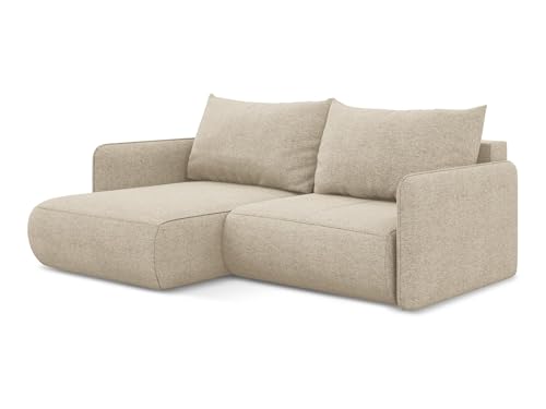 Nanea 2,5-Sitzer Ecksofa mit Schlaffunktion links in Beige - Schlafsofa mit Ottomane und Bettfunktion aus Chenille, für Wohnzimmer, Skandinavisch Design, Oeko-Tex 207x148x86 cm, bis 450 kg belastbar Nanea 2,5-Sitzer Ecksofa mit Schlaffunktion links in Beige - Schlafsofa mit Ottomane und Bettfunktion aus Chenille, für Wohnzimmer, Skandinavisch Design, Oeko-Tex 207x148x86 cm, bis 450 kg belastbar von makamii