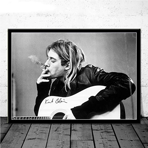 manyaxiaopu Kurt Cobain Rockmusik Band Musik Sänger Star Wandkunst Bild Poster Und Drucke Leinwand Malerei Für Raum Wohnkultur A12 40X50Cm von manyaxiaopu
