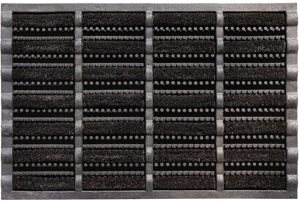 Fußmatte Kokosmatte schwarz als aussen Gummi Sauberlaufmatte, matches21 HOME & HOBBY, rechteckig, Höhe: 25 mm, Kokos Bürsten-Türmatte als Outdoor Schmutzfangmatte 40x60 cm von matches21 HOME & HOBBY