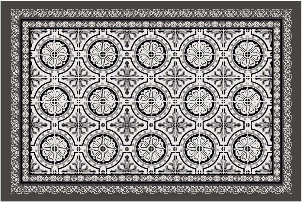 Fußmatte Türmatte Florale Vintage Muster in 40x60 cm als Fussabtreter, matches21 HOME & HOBBY, rechteckig, Höhe: 5 mm, Rutschfester Türvorleger für innen als waschbare Schmutzfangmatte von matches21 HOME & HOBBY