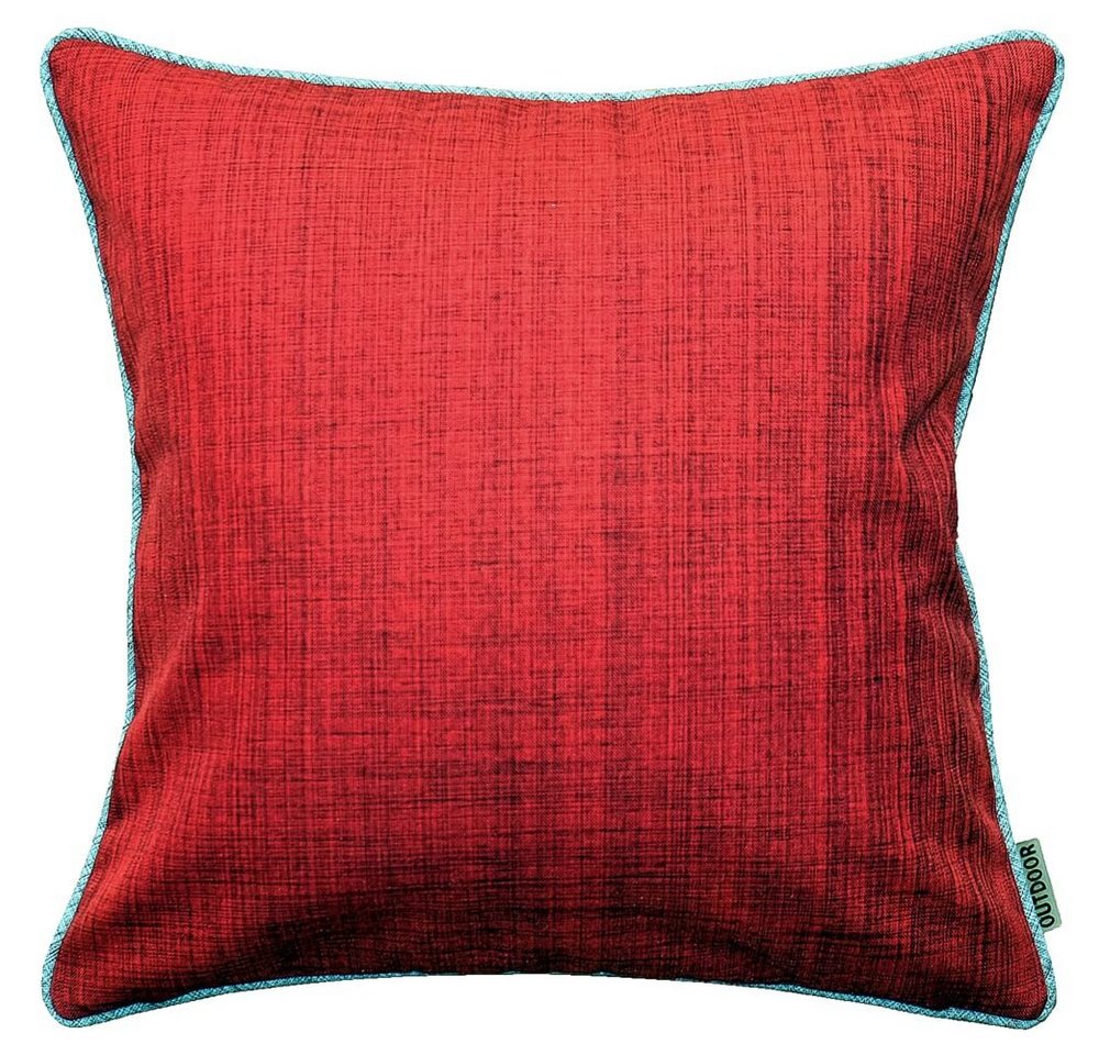 Kissenbezüge Kissen-Bezug Outdoor einfarbig rot wetterfest 40x40 cm, matches21 HOME & HOBBY (1 Stück), Kissen-Hülle als Deko-Kissen Zier-Kissen Sofa-Kissen für draußen von matches21 HOME & HOBBY