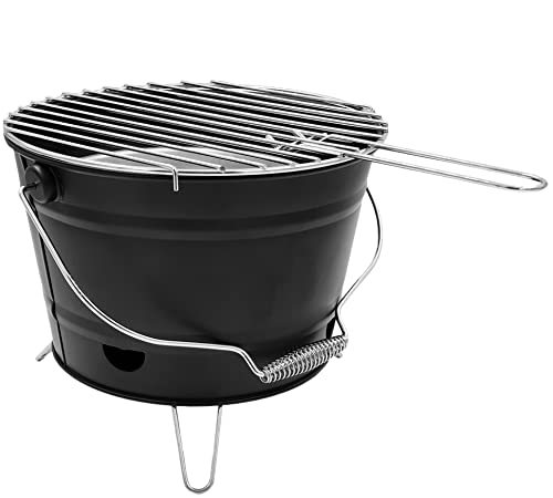 matrasa Premium Grilleimer mit Kohleschale und Rost - Holzkohlegrill Picknickgrill 27 cm Schwarz matrasa Premium Grilleimer mit Kohleschale und Rost - Holzkohlegrill Picknickgrill 27 cm Schwarz von matrasa