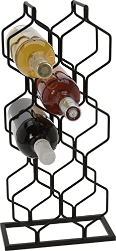matrasa Weinregal Hexagon aus Metall - Regal für 8 Flaschen - Flaschenregal Schwarz von matrasa