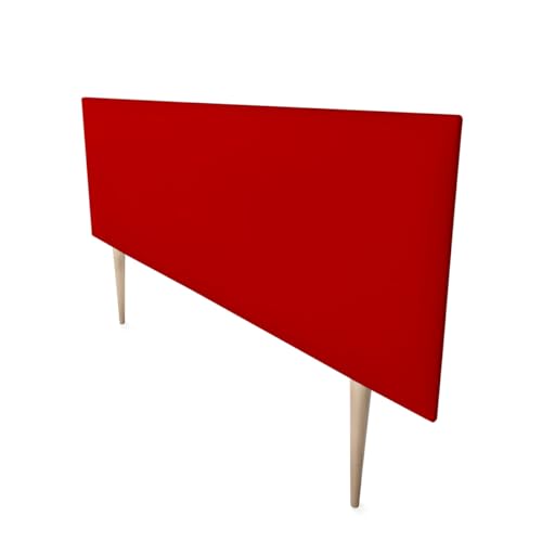 Mattfy Kopfteil Nantes gepolstert + Beine, hochwertiger Bezug aus Kunstleder, praktisch und attraktives Design, Holz, rot, 145 x 60 cm (Cama 135/140) von mattfy