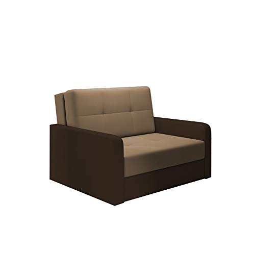 mb-moebel kleines Sofa mit Schlaffunktion und Bettkasten Schlafsessel Gästebett Jugendsessel Couch Bettsofa ERIK02 (Bahama 06 + Bahama 08) von MEUBLO