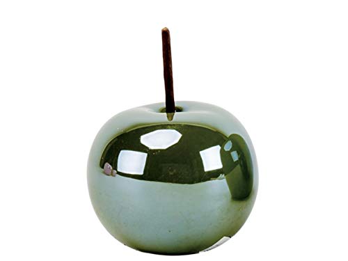 meindekoartikel Keramik Deko-Apfel Obst Ø 8,5 cm Höhe 10 cm Dunkel Grün von meindekoartikel