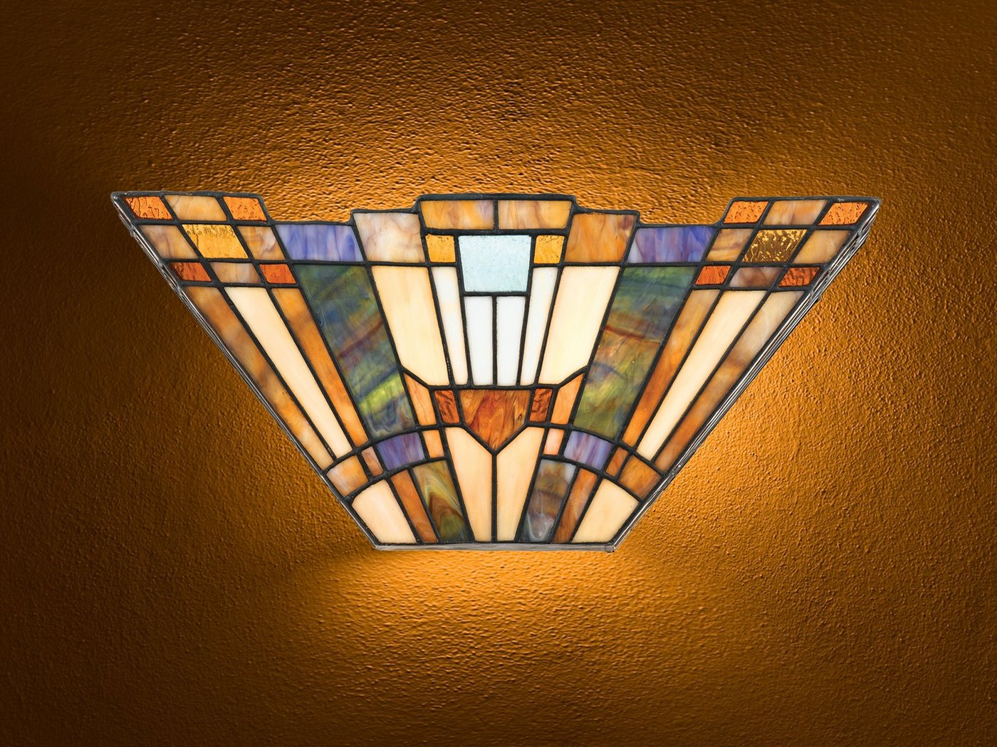 meineWunschleuchte LED Wandleuchte, LED wechselbar, warmweiß, ausgefallene Tiffany Lampe Landhaus-stil Treppenhaus & Bett, B 40cm von meineWunschleuchte