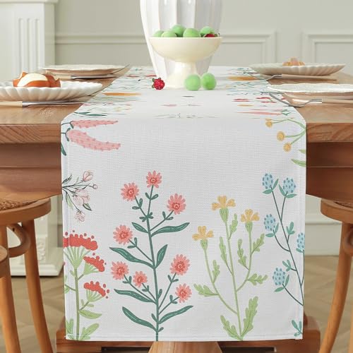 meioro Bunte Blumen und Pflanzen Tischläufer, 30x140cm Saisonale Tischwäsche, Frühling Sommer Hochzeit Tischtuch für Küche Essen Urlaub Party Tischdekoration meioro Bunte Blumen und Pflanzen Tischläufer, 30x140cm Saisonale Tischwäsche, Frühling Sommer Hochzeit Tischtuch für Küche Essen Urlaub Party Tischdekoration von meioro
