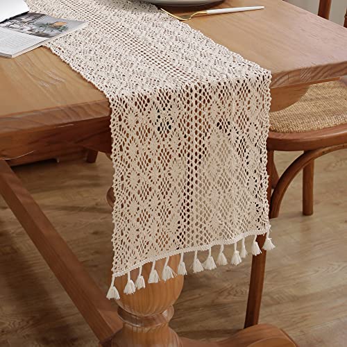 meioro Gehäkelte Tischläufer, 26x240cm Spitze Boho Tischwäsche Klassische Beige Hochzeit Tischdecke Vintage Tassel Tischdeko für Küche Essen Urlaub Party Dekoration Tablerunner meioro Gehäkelte Tischläufer, 26x240cm Spitze Boho Tischwäsche Klassische Beige Hochzeit Tischdecke Vintage Tassel Tischdeko für Küche Essen Urlaub Party Dekoration Tablerunner von meioro