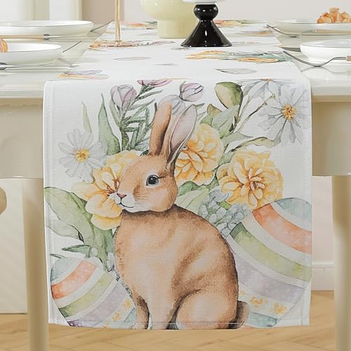 meioro Ostern Kaninchen Eier Tischläufer, 30x140cm Frühlingsferien Tischwäsche, Mode Blume Hase Tischdecke, Osterei Tischdeko für Drinnen und Draußen Küche Esszimmer Hausparty Tisch Dekoration Stil-B meioro Ostern Kaninchen Eier Tischläufer, 30x140cm Frühlingsferien Tischwäsche, Mode Blume Hase Tischdecke, Osterei Tischdeko für Drinnen und Draußen Küche Esszimmer Hausparty Tisch Dekoration Stil-B von meioro