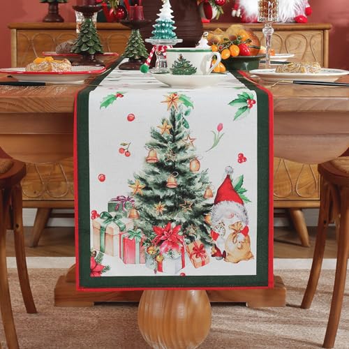 meioro Weihnachten Tischläufer für Home Decor, Schneeflocke Weihnachtsmann Polyester Tischwäsche, Rote Xams Tischdecke, Saisonale Herbst Tischdekoration für Esszimmer Party (Weihnachtsbaum,30x180 cm) meioro Weihnachten Tischläufer für Home Decor, Schneeflocke Weihnachtsmann Polyester Tischwäsche, Rote Xams Tischdecke, Saisonale Herbst Tischdekoration für Esszimmer Party (Weihnachtsbaum,30x180 cm) von meioro