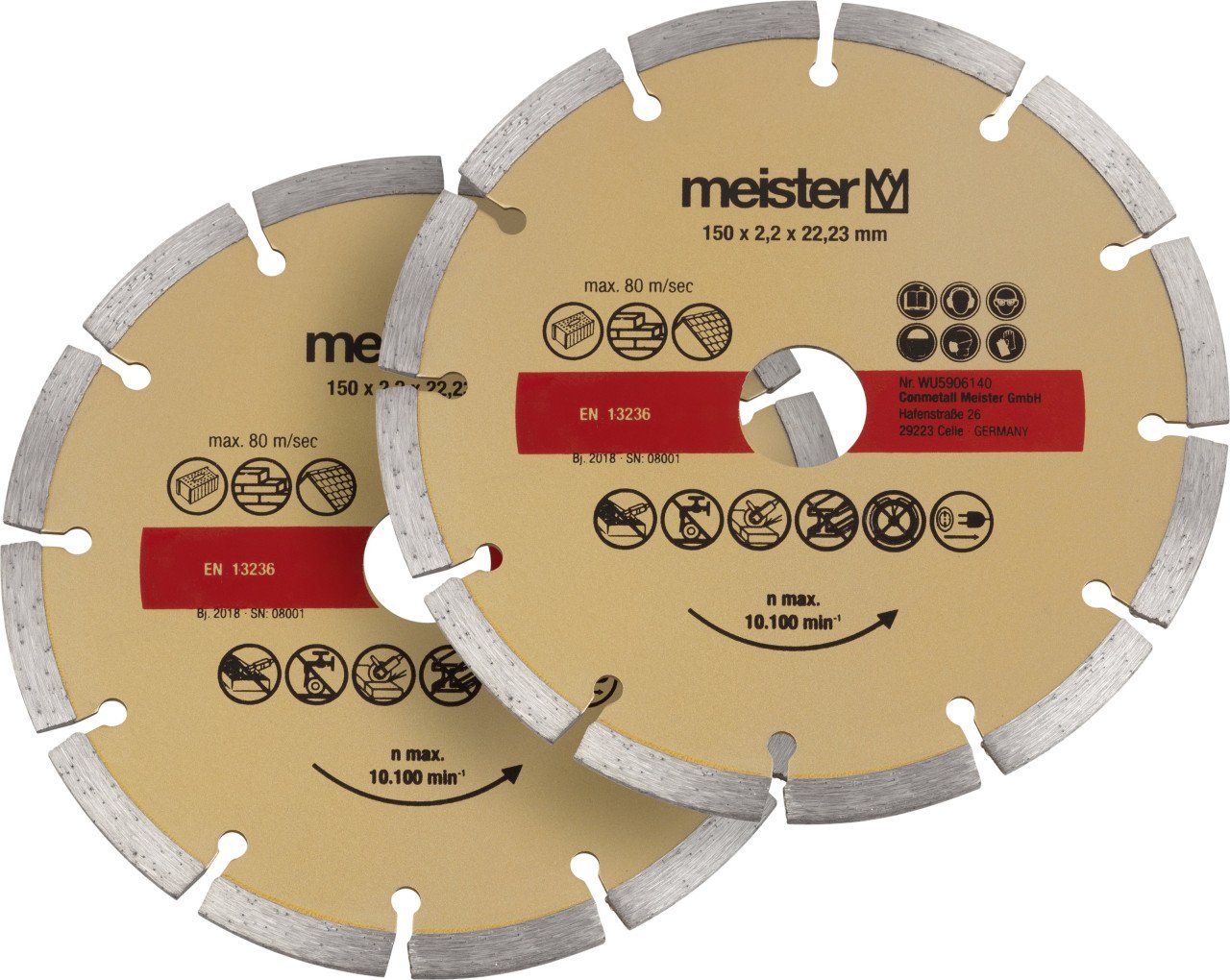 meister Winkelschleifer Meister Diamant Trennscheibe 2-teilig 150 x 22,2 von meister