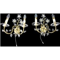 Paar Vintage Wandleuchten Wandlampen Mit Glas Blätter Und Blumen Palwa von meisterlampe1