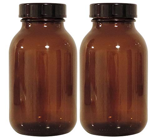 Mikken braunes Apothekerglas Set 2x 500ml inkl. Schraubverschluss & Etiketten made in Germany, Creme von Viva Haushaltswaren