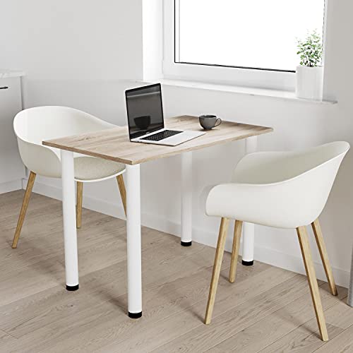 60x40 | Esszimmertisch - Esstisch - Tisch mit weißen Beinen - Küchentisch - Bürotisch | TRÜFFEL von mikon