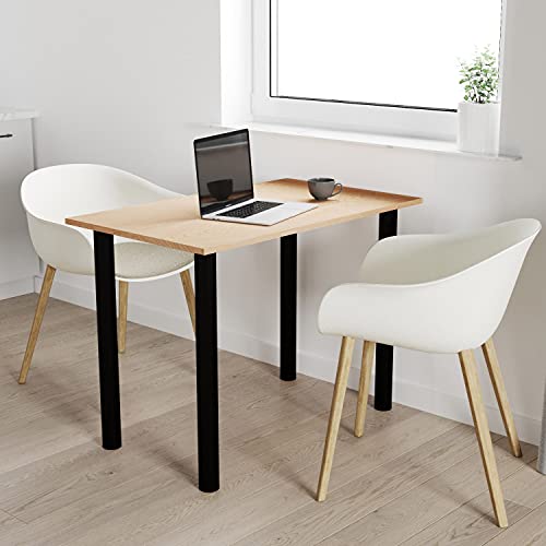 mikon 60x60 | Esszimmertisch - Esstisch - Tisch mit SCHWARZEN Beinen - Küchentisch - Bürotisch | Eiche HELL von mikon