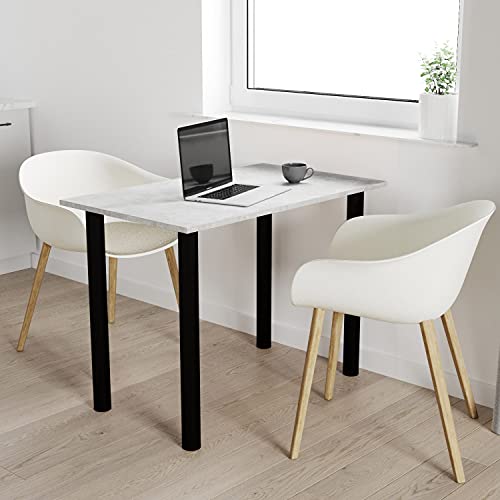 mikon 80x60 | Esszimmertisch - Esstisch - Tisch mit SCHWARZEN Beinen - Küchentisch - Bürotisch | Beton von mikon