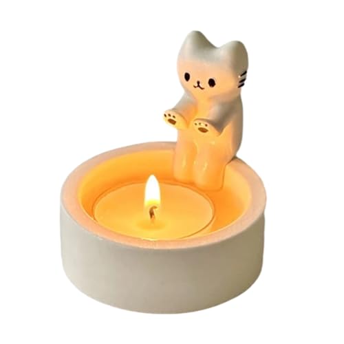 Kätzchen-Kerzenhalter Mit Wärmenden Pfoten - Katzen Kerzenständer Cartoon Katzen Kerzenhalter Süß Katzen Teelichthalter Pfoten Wärmen Heimdekoration, (Kerzen Nicht Im Lieferumfang Enthalten) von mingchengheng