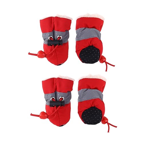 minkissy 1 Satz sockenschuhe Haustierschuhe für Chihuahua rote Schneeschuhe für kleine Hunde Stiefel für Hunde Schuhe für Hunde Hundeschuhe Hündchen Pfote Schuhschutz Winter von minkissy