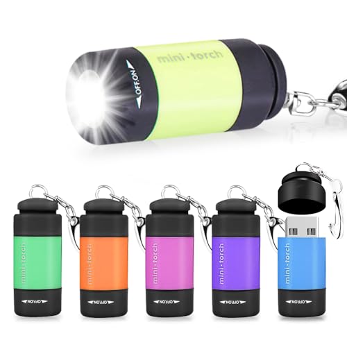 mizikuu Mini LED Taschenlampe, 6 Stück kleine Taschenlampe Kinder Handlampe farbige mit Lanyard IP65 Wasserdicht Mini-Lampe Nachtleuchtenden Taschenlampe für Notfälle Freien Nacht, geeignet,Camping von mizikuu