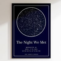 Personalisierter Sternenkarten-Druck, „Night We Met"-Jubiläumsgeschenk, Nachthimmel-Druck, Sternenkarten-Poster, Hochzeitsgeschenk von mmaestheticshop