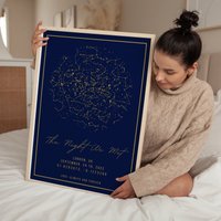 Personalisierter Sternenkarten-Druck, „Night We Met"-Jubiläumsgeschenk, Nachthimmel-Druck, Sternenkarten-Poster, Hochzeitsgeschenk von mmaestheticshop