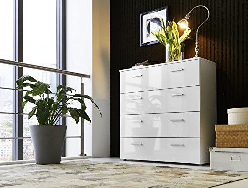 moebel-dich-auf.de Sideboard Kommode Schuhschrank Konsole Malaga in Weiß Hochglanz in verschiedenen Varianten (Kommode Malaga 3) von moebel-dich-auf.de