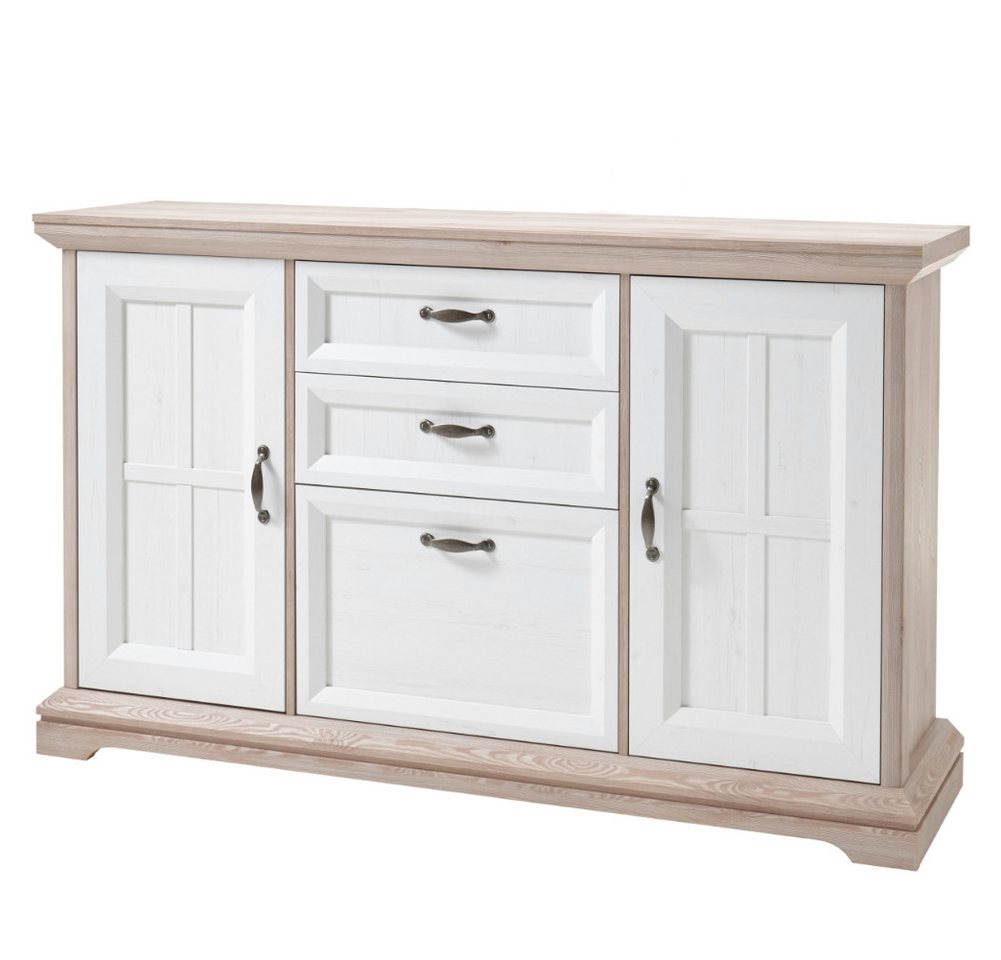 moebel-dich-auf Sideboard BELLEVUE (Kommode, 177 cm breit In Polar Eiche / Anderson Pine) von moebel-dich-auf