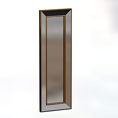 moebel17 5781 Carlos Spiegel Wandspiegel Badspiegel Flurspiegel Kosmetikspiegel, verspiegelter Rahmen, modern Gold 30 x 90 cm von moebel17