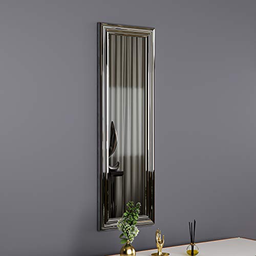 moebel17 5873 Boos Spiegel Wandspiegel Badspiegel Flurspiegel Kosmetikspiegel, Kunststoffrahmen, Silber, modern 30 x 90 cm von moebel17