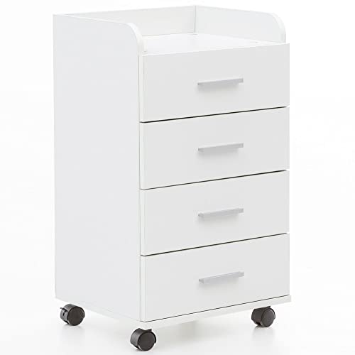möbelando Rollcontainer WL5.748 40 x 70,5 x 33 cm Weiß | Schreibtisch-Container Rollschrank 4 Schubladen | Moderner Schubladencontainer mit Rollen | Standcontainer Bürocontainer Beistellcontainer möbelando Rollcontainer WL5.748 40 x 70,5 x 33 cm Weiß | Schreibtisch-Container Rollschrank 4 Schubladen | Moderner Schubladencontainer mit Rollen | Standcontainer Bürocontainer Beistellcontainer von möbelando