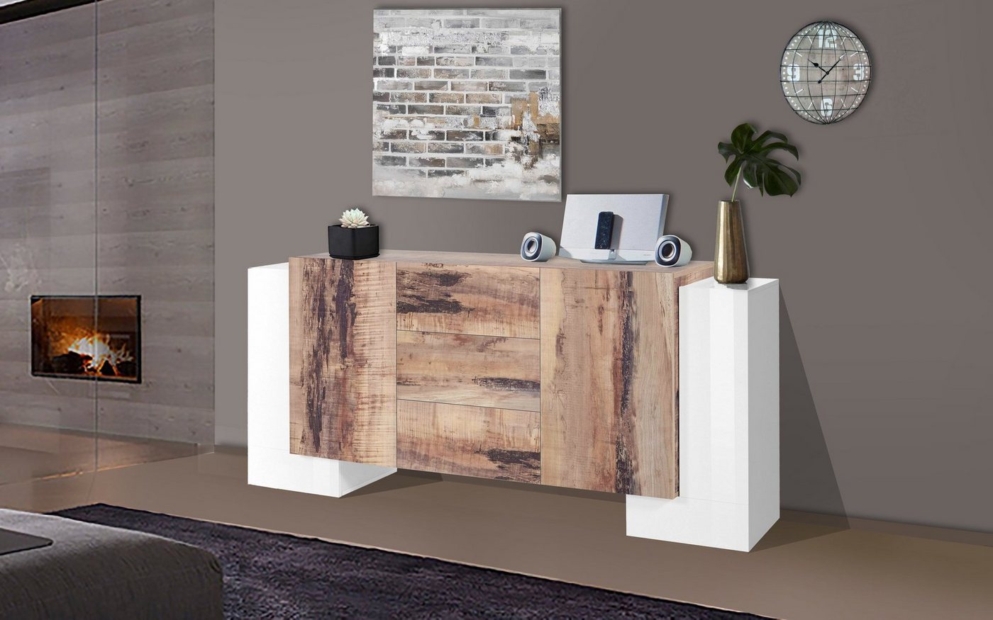 möbelando Sideboard Pinerolo, 210 x 85 x 45 cm (B/H/T) von möbelando