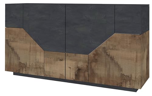 möbelando Sideboard >Ragusa< in Schiefer-ahorn Pereira, Holzwerkstoff - 200x86x43 (BxHxT) von möbelando
