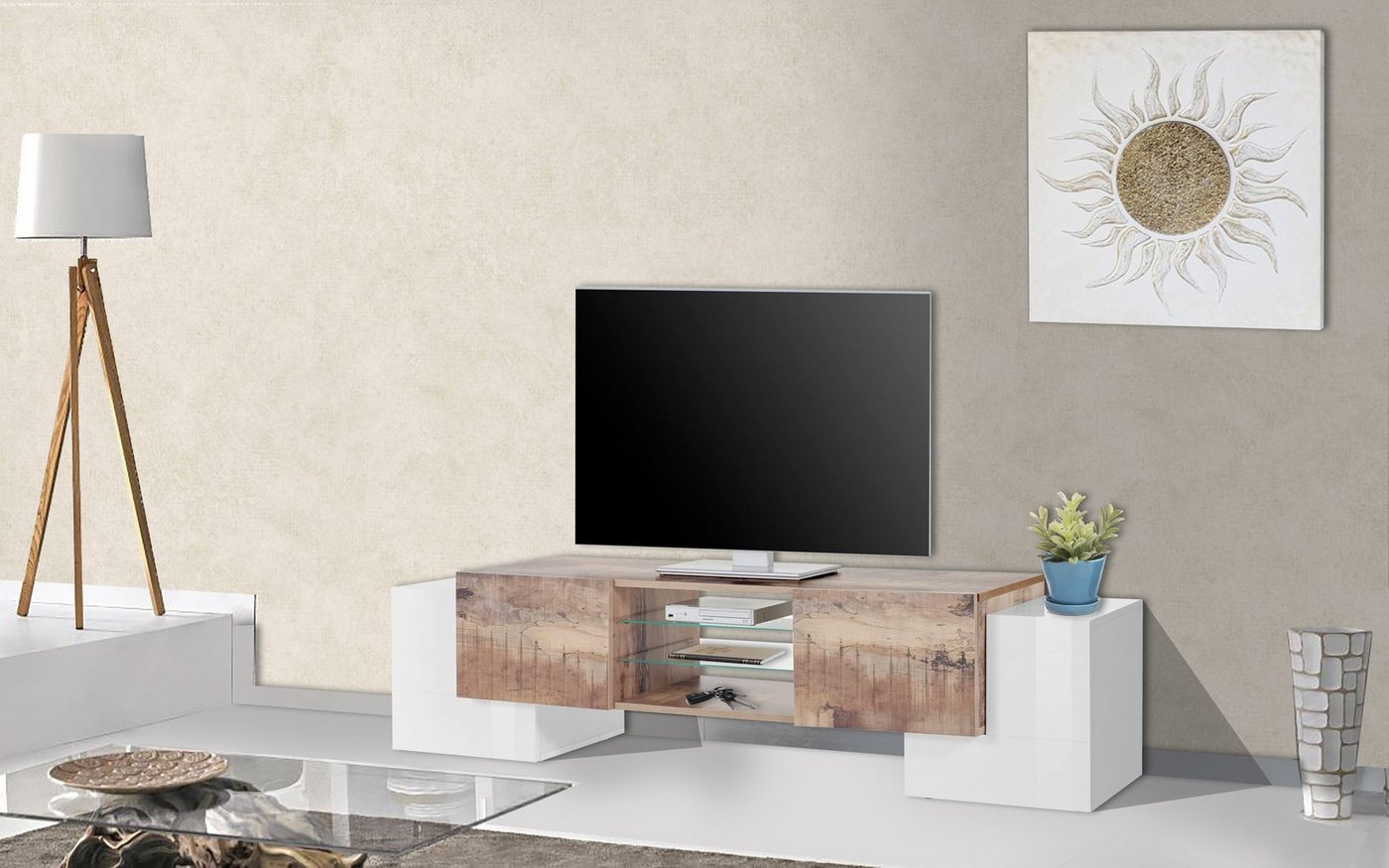 möbelando TV-Board Pinerolo, 190 x 45 x 45 cm (B/H/T) von möbelando