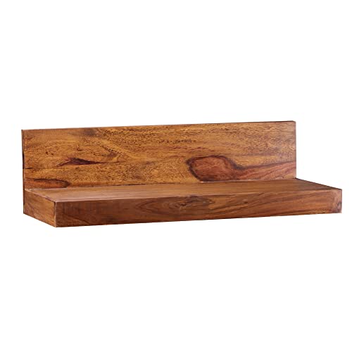 möbelando Wandregal Mumbai Massiv-Holz Sheesham Holzregal 60 cm Landhaus-Stil Hänge-Regal Echt-Holz Wand-Board Natur-Produkt von möbelando