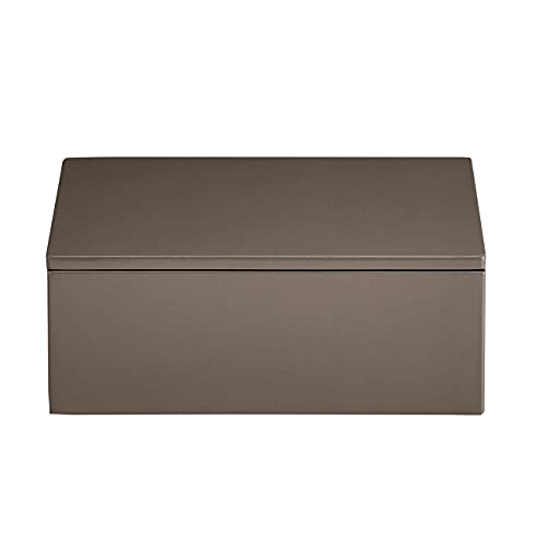 Lackbox mit Deckel - Schmuckkasten - Aufbewahrungsbox mit Deckel - Schreibtischorganisation - Organizer - quadratisch - 19x19x7 cm - Holz - Hochglanz - warm grey von mojoo dänemark