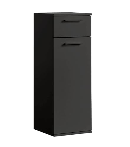 mokebo® Bad-Beistellschrank schmal 'Der Matrose', Badschrank in Anthrazit-Schwarz oder Badezimmerschrank, auch als Nischenschrank oder Midischrank fürs Bad in 91x33x34cm (HxBxT), auch als Badmöbel Set von mokebo