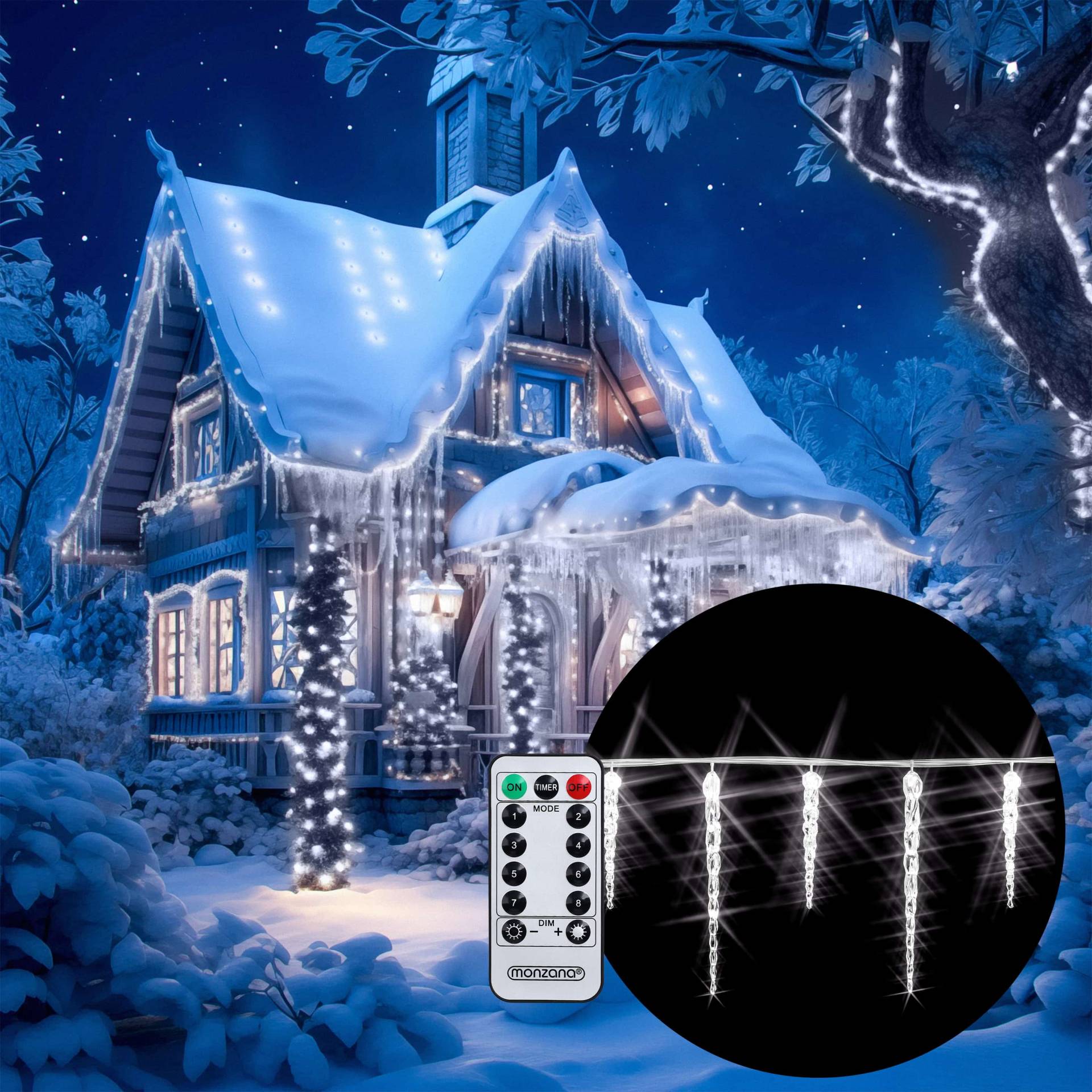 Lichterkette Weihnachten Eiszapfen 40 LEDs 10,4m von monzana®