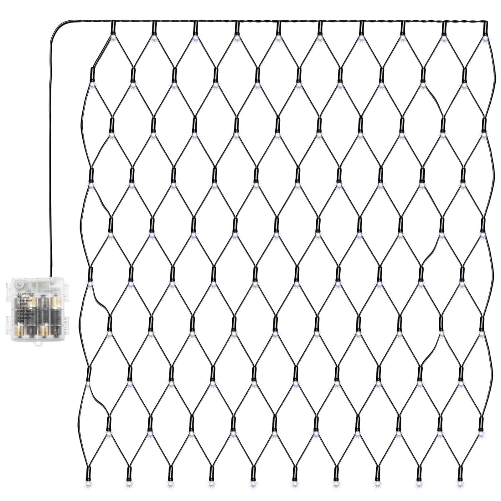 Netzlichterkette Kaltweiß 100 LEDs 120x120cm von monzana®