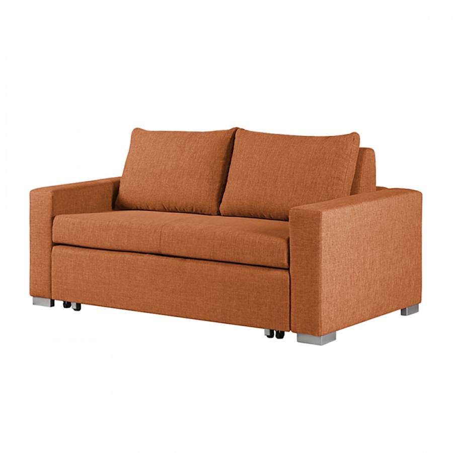 mooved Schlafsofa Latina 2-Sitzer Orange Webstoff 150x90x90 cm (BxHxT) mit Schlaffunktion/Bettkasten Modern von Mørteens