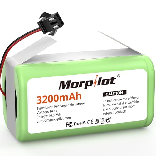 morpilot Ersatzakku für eufy RoboVac, 3200mAh Li-ion 14.6V Kompatibel mit G10 G20 G30 G35 G40 Hybrid, RoboVac 11 11S 11S MAX 15C 15T 25C 25C Max 30 30C 30 Max 35C, Tesvor X500 Akku von morpilot