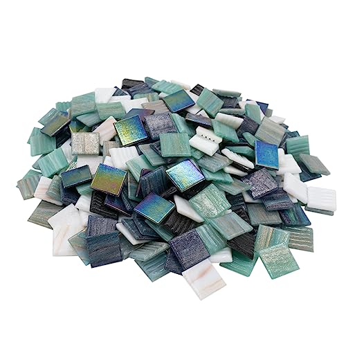 MosAmare Mosaiksteine Kupferschimmer (2x2 cm, 900g, ca. 340 St.) - buntes Mosaik ideal zum Basteln - Glasmosaik - ohne Plastik (Kupfer Türkis Mix) von mosamare