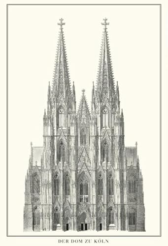 mrdeco Metall Schild 30x40cm gewölbt Kölner Dom zu Köln schwarz weiß Blechschild von mrdeco