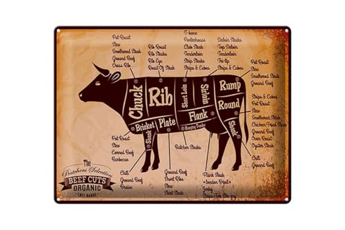 mrdeco Metall Schild 30x40cm gewölbt Metzger Beef cuts Organic Metzgerei Blechschild mrdeco Metall Schild 30x40cm gewölbt Metzger Beef cuts Organic Metzgerei Blechschild von mrdeco