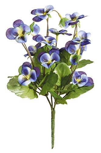 mucplants Hornveilchen Stecker 22cm blau-lila Kunstblumen künstliche Stiefmütterchen Viola von mucplants