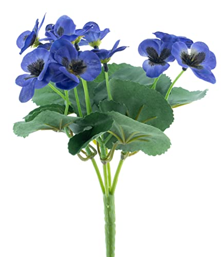 mucplants künstliche Hornveilchen Stecker 20cm Kunstblumen künstliche Blumen Veilchen (Blau-Violett) von mucplants