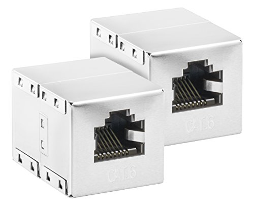 mumbi CAT.6 Ethernet Modular Kupplung/ RJ45 Netzwerkkabel Buchse/Adapter für Cat6 Kabel (2 Stück) von mumbi